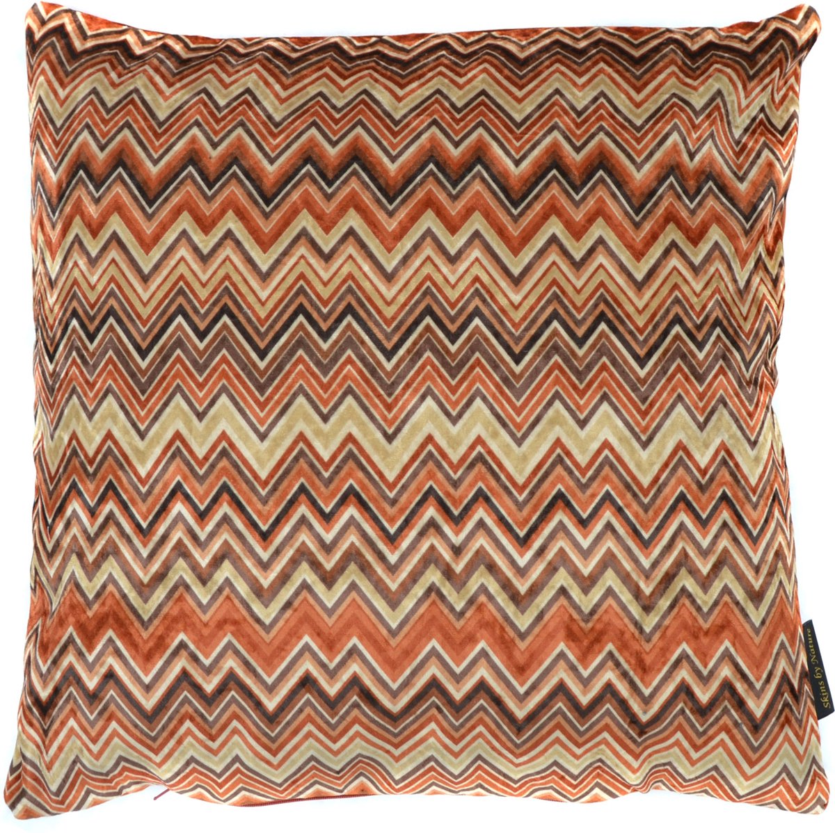 Skinsbynature luxe sierkussen velvet big zigzag sienna 45 x 45 cm