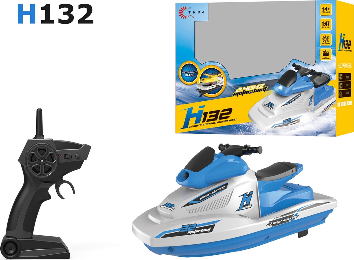 Rc jetski speelgoed boot H132 - oplaadbaar - 2.4GHZ zender 50meter- 10km/h - 1:47