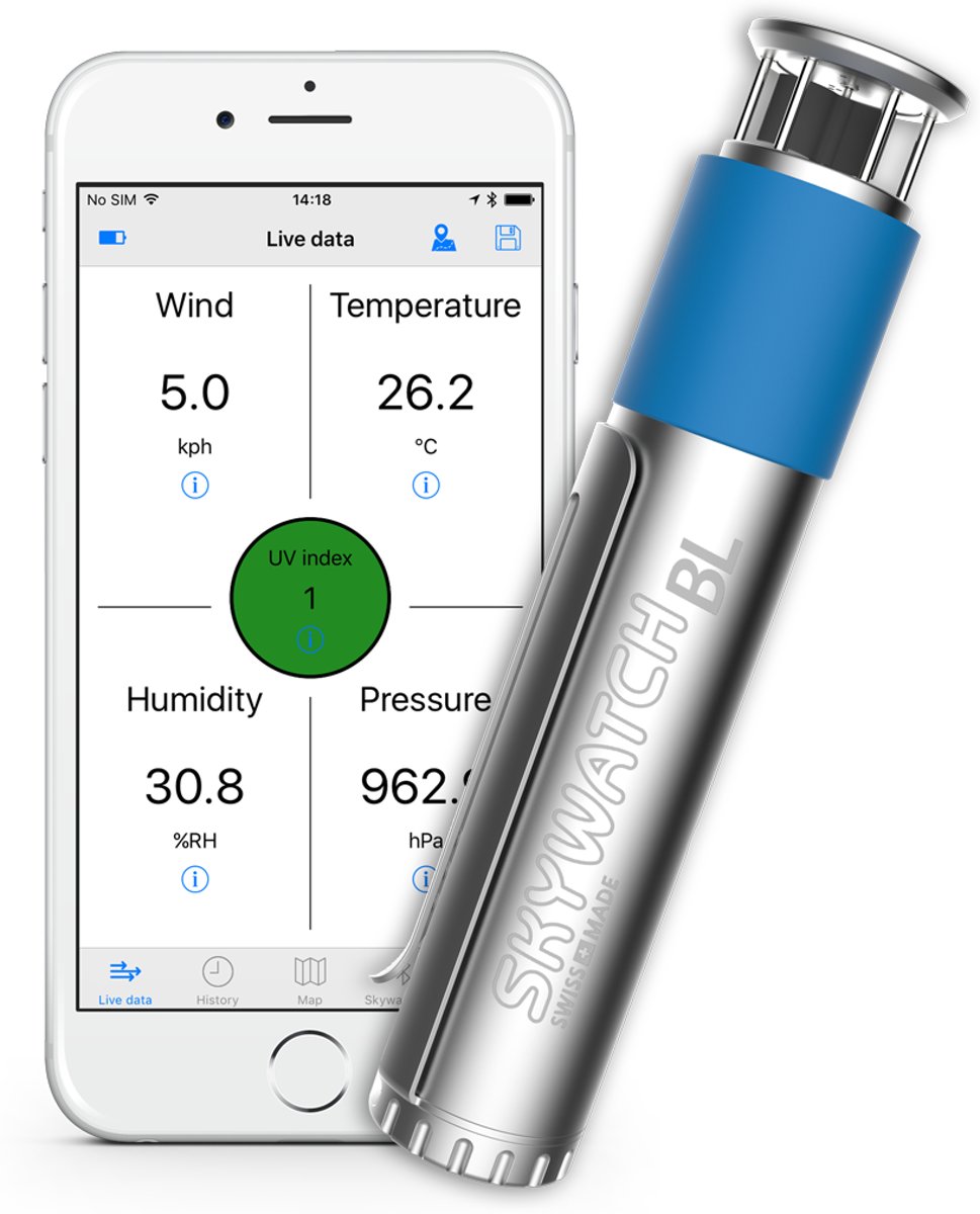 Skywatch BL 500 Windmeter / weerstation (Bluetooth & Waterdicht)