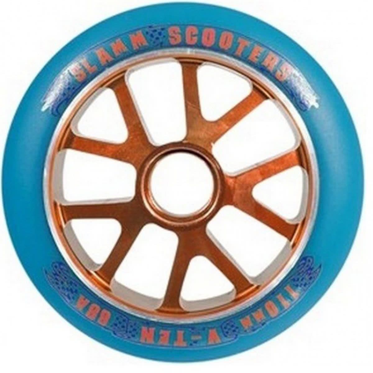 Slamm V-ten 110mm wiel stuntstep blauw oranje per stuk