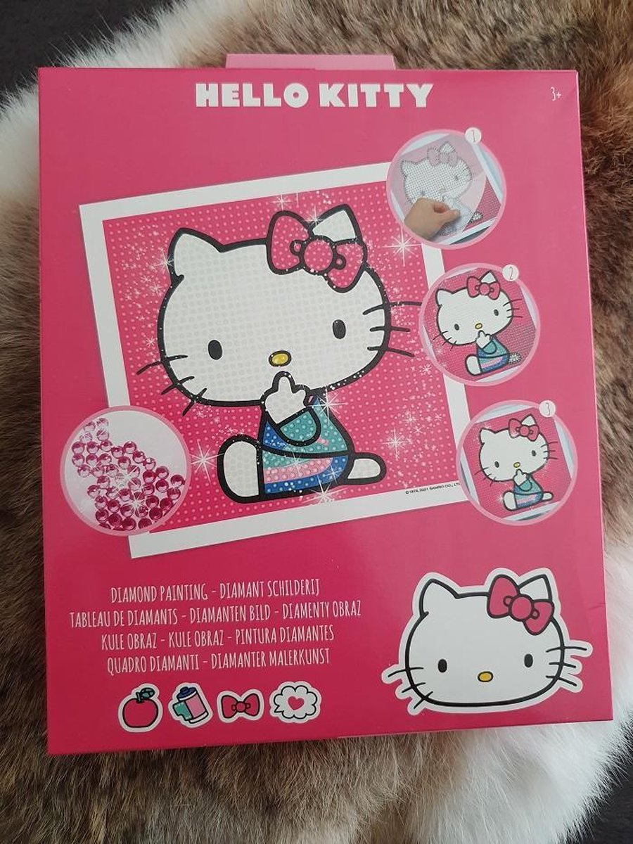 Diamond painting, Hello Kitty, 16x16 ronde steentjes