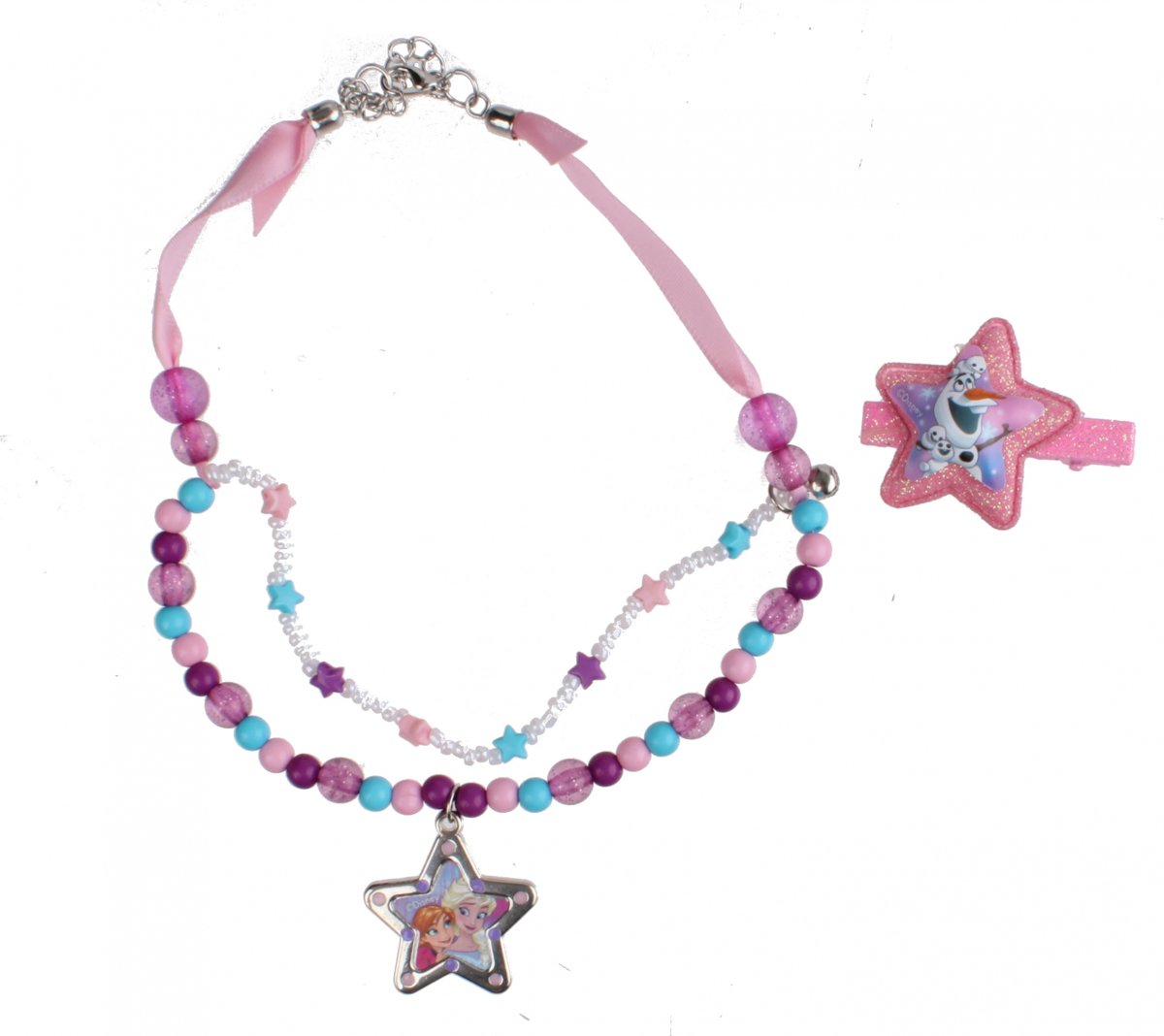 Slammer Disney Frozen Ketting En Haarspeldje Paars/roze