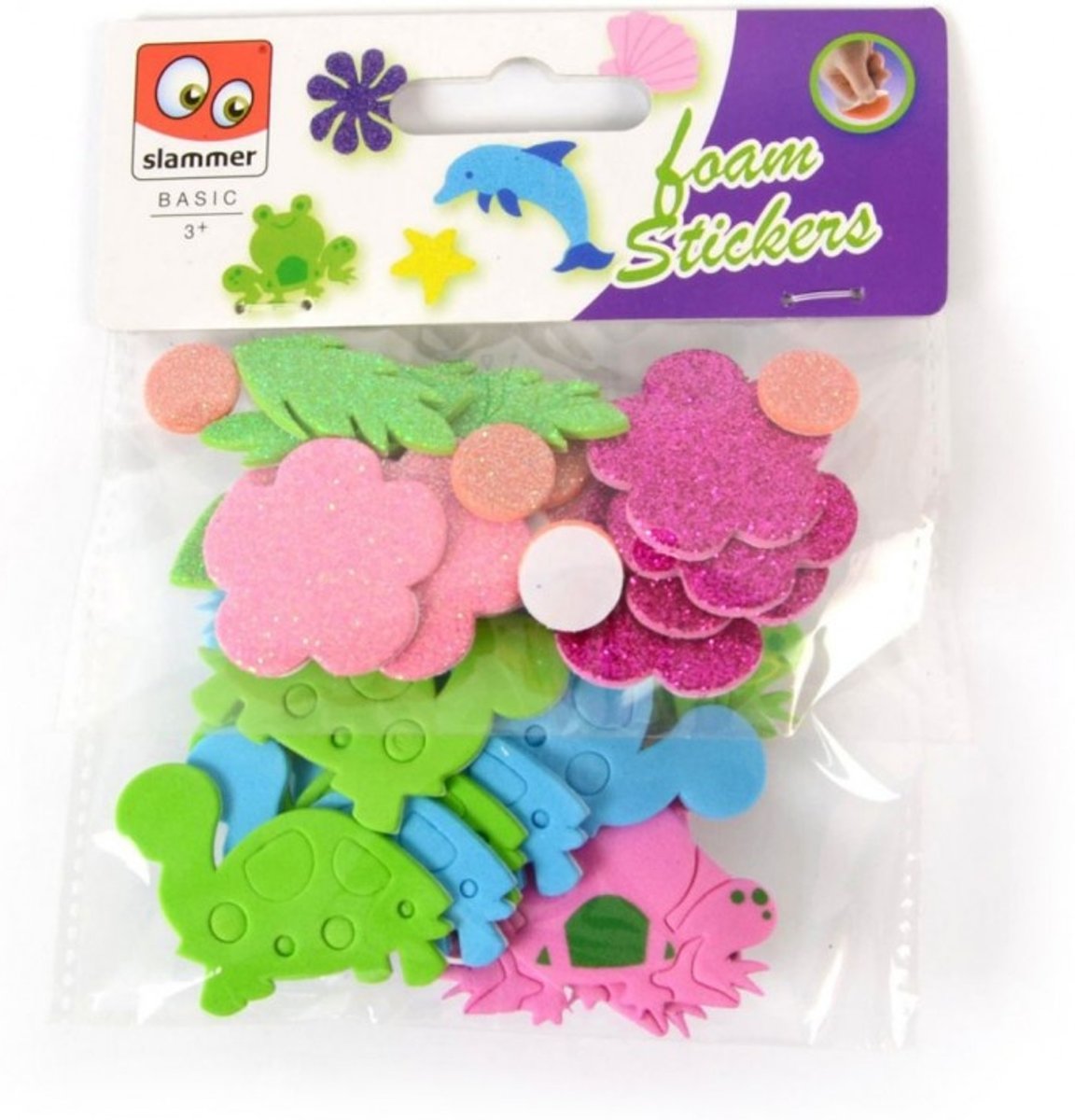 Slammer Glitter Foamstickers Kikker En Schildpad