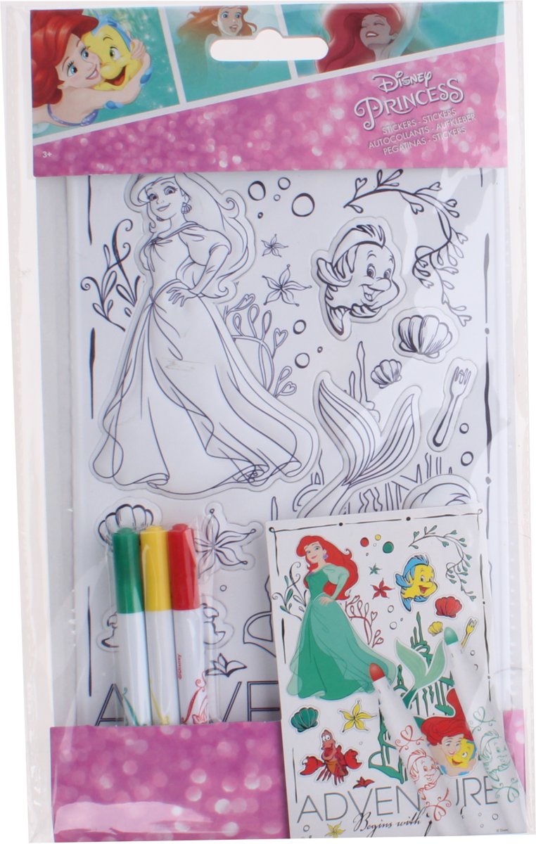 Slammer Inkleurstickervel Disney Princess 4-delig