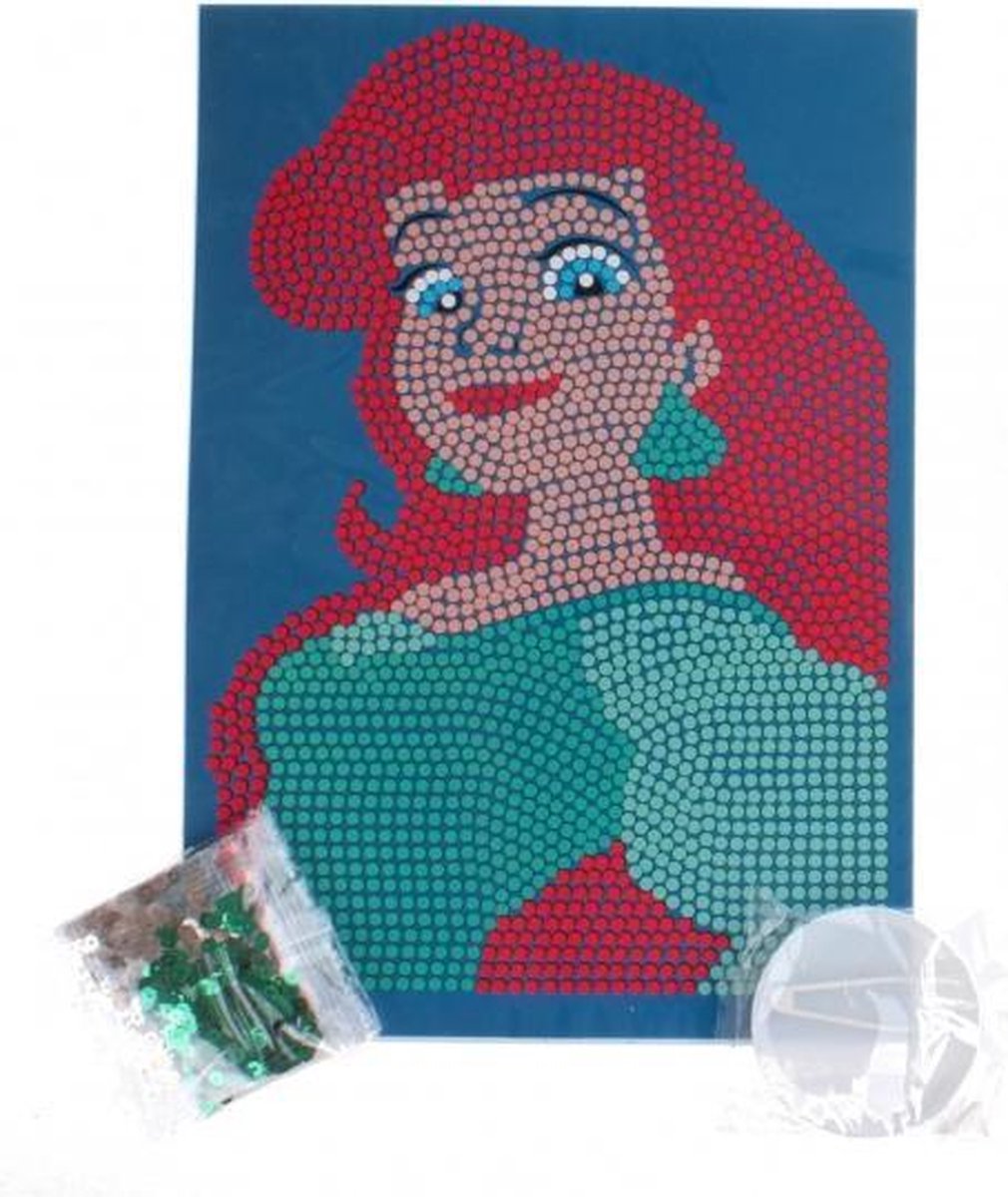 paillettenkunst Disney Princess Ariel 4-delig