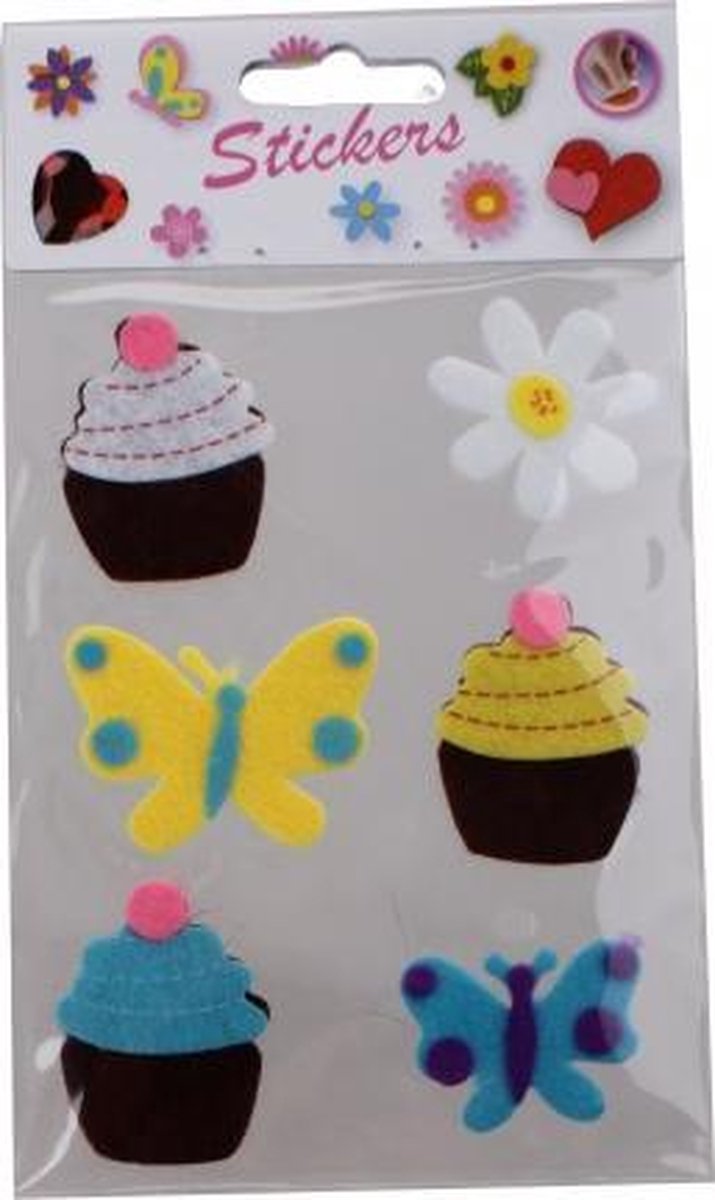 stickers cupcakes 6 stuks