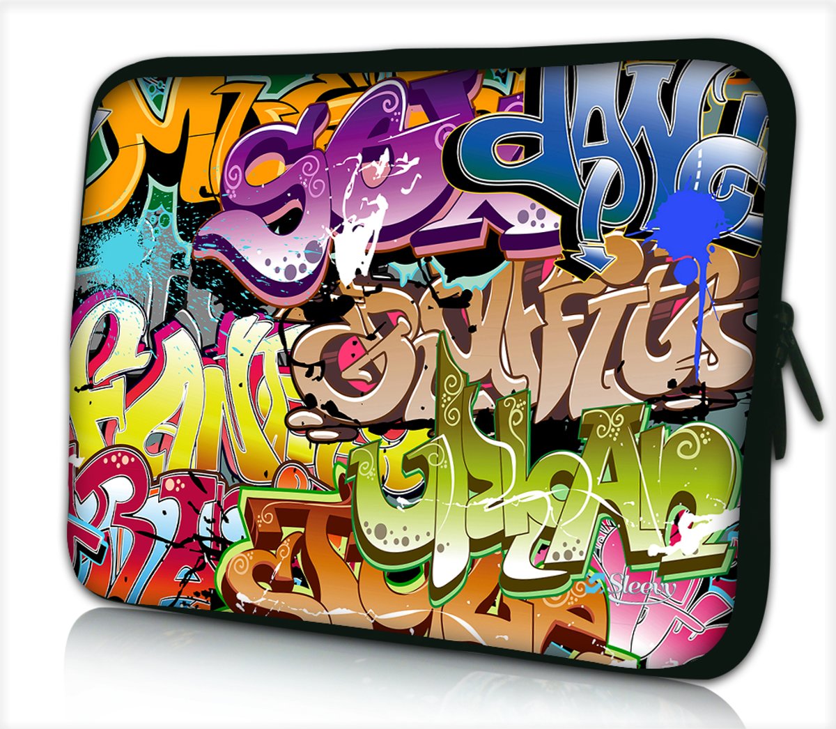 Laptophoes 11,6 inch graffiti kleurrijk - Sleevy - Laptop sleeve - Macbook hoes - beschermhoes