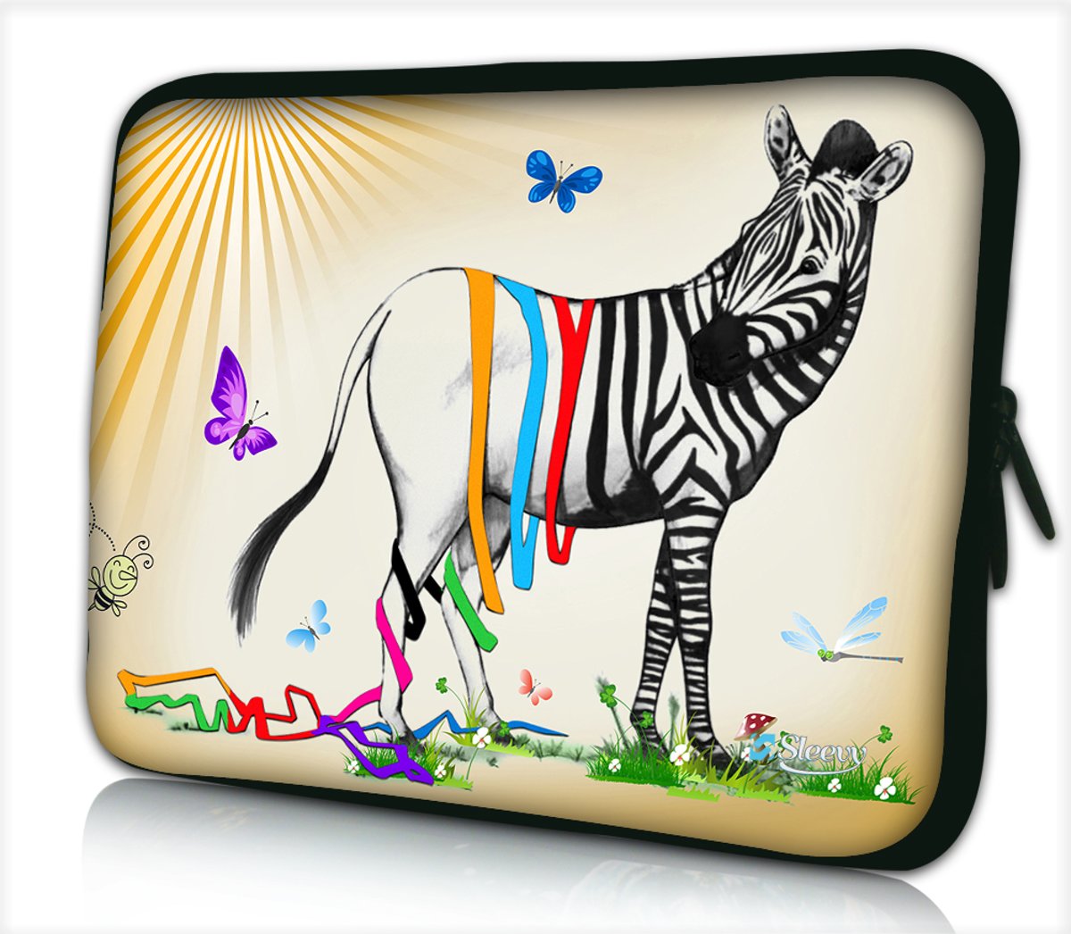 Laptophoes 11,6 inch zebra grappig - Sleevy - Laptop sleeve - Macbook hoes - beschermhoes