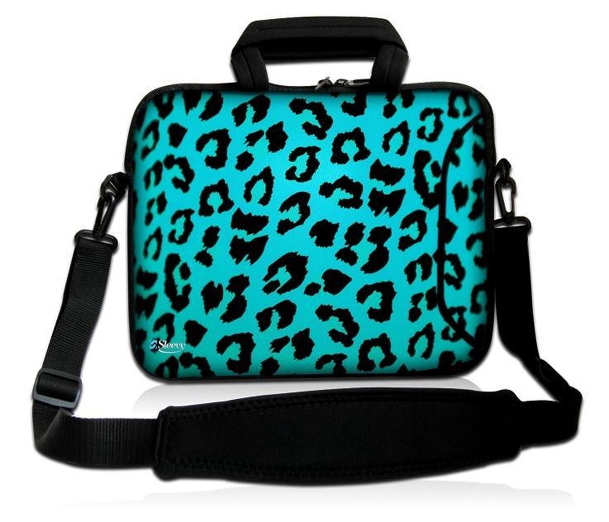 Laptoptas 13,3 inch blauwe panterprint - Sleevy