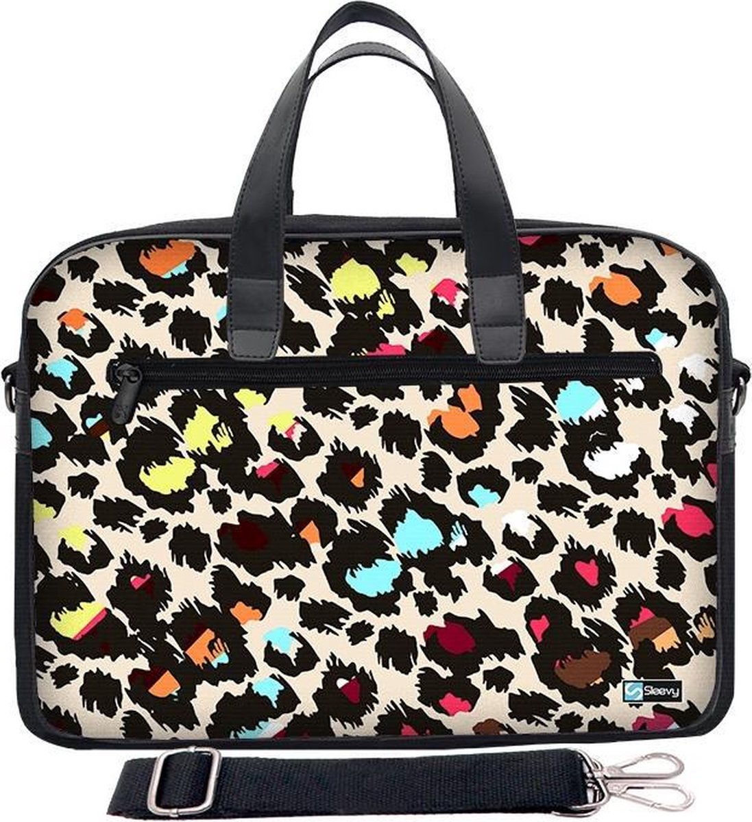 Laptoptas 17,3 inch / schoudertas gekleurde panterprint - Sleevy - laptoptas - schooltas