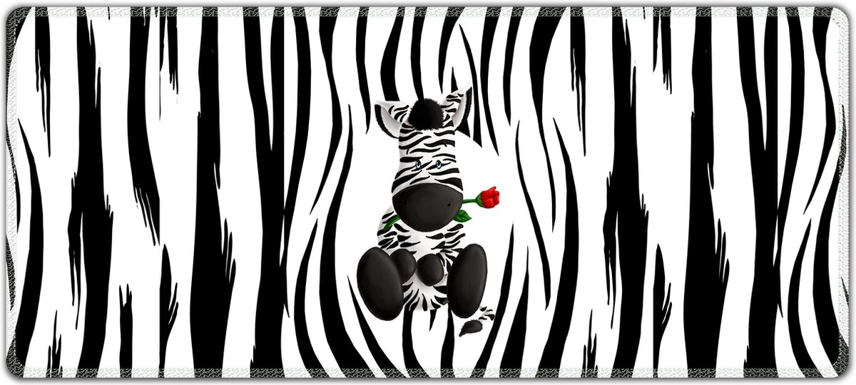 Muismat xxl gaming schattige zebra 90 x 40 cm - Sleevy