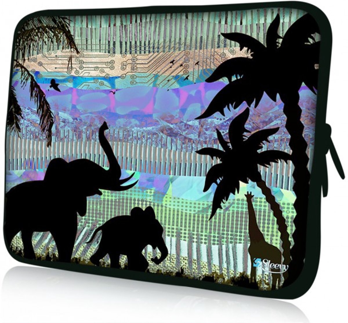 Sleevy 10,1 laptop/tablet hoes creatief olifanten design - tabletsleeve - tablet sleeve - ipad sleeve