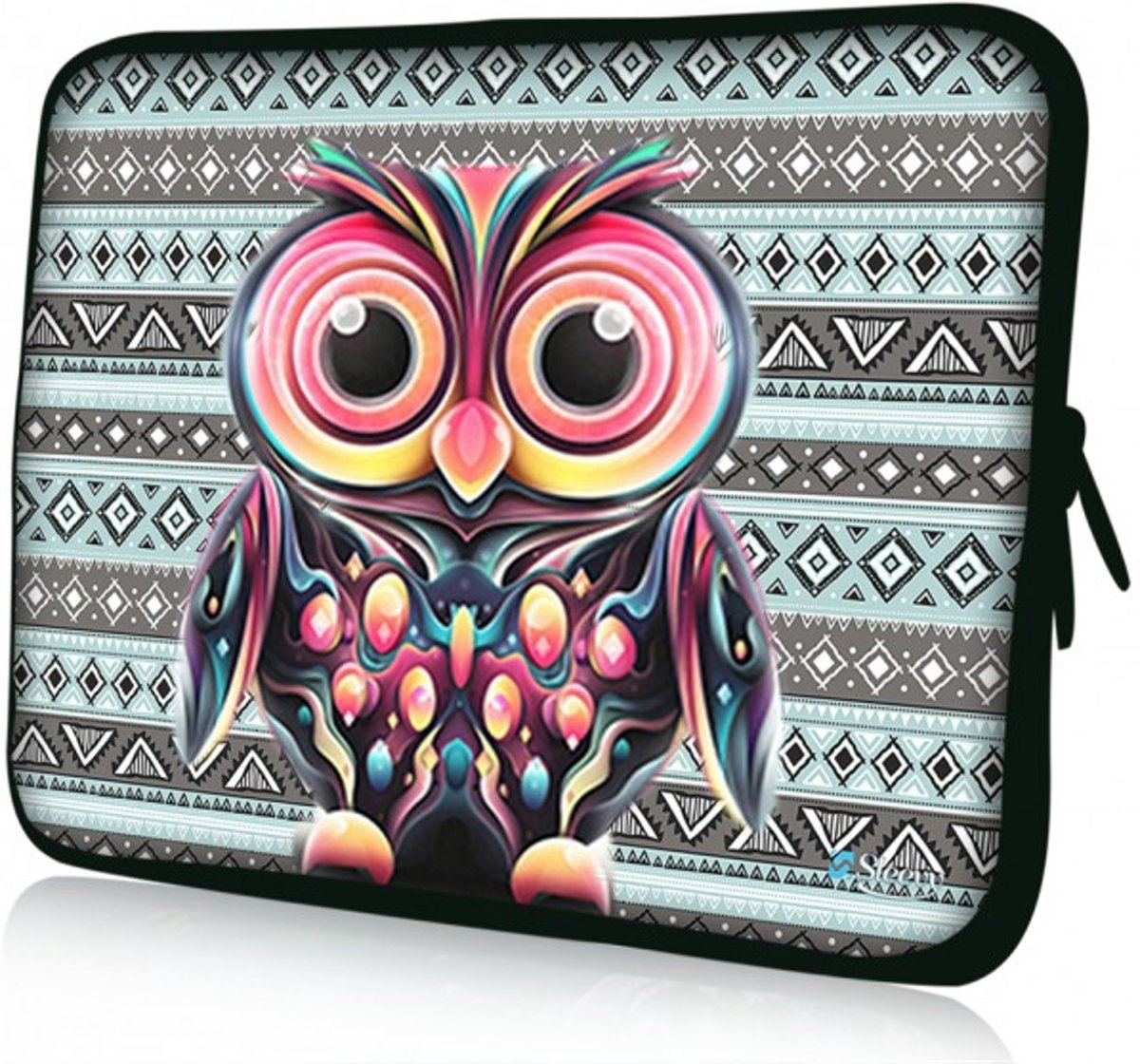 Sleevy 10,1 laptop/tablet hoes kleurrijke uil - tabletsleeve - tablet sleeve - ipad sleeve