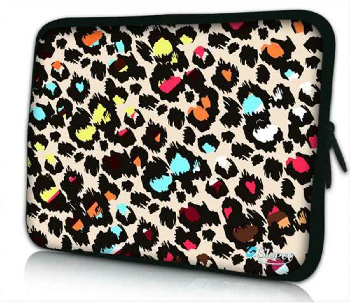 Sleevy 10 laptop/tablet hoes gekleurde panterprint - tabletsleeve - tablet sleeve - ipad sleeve