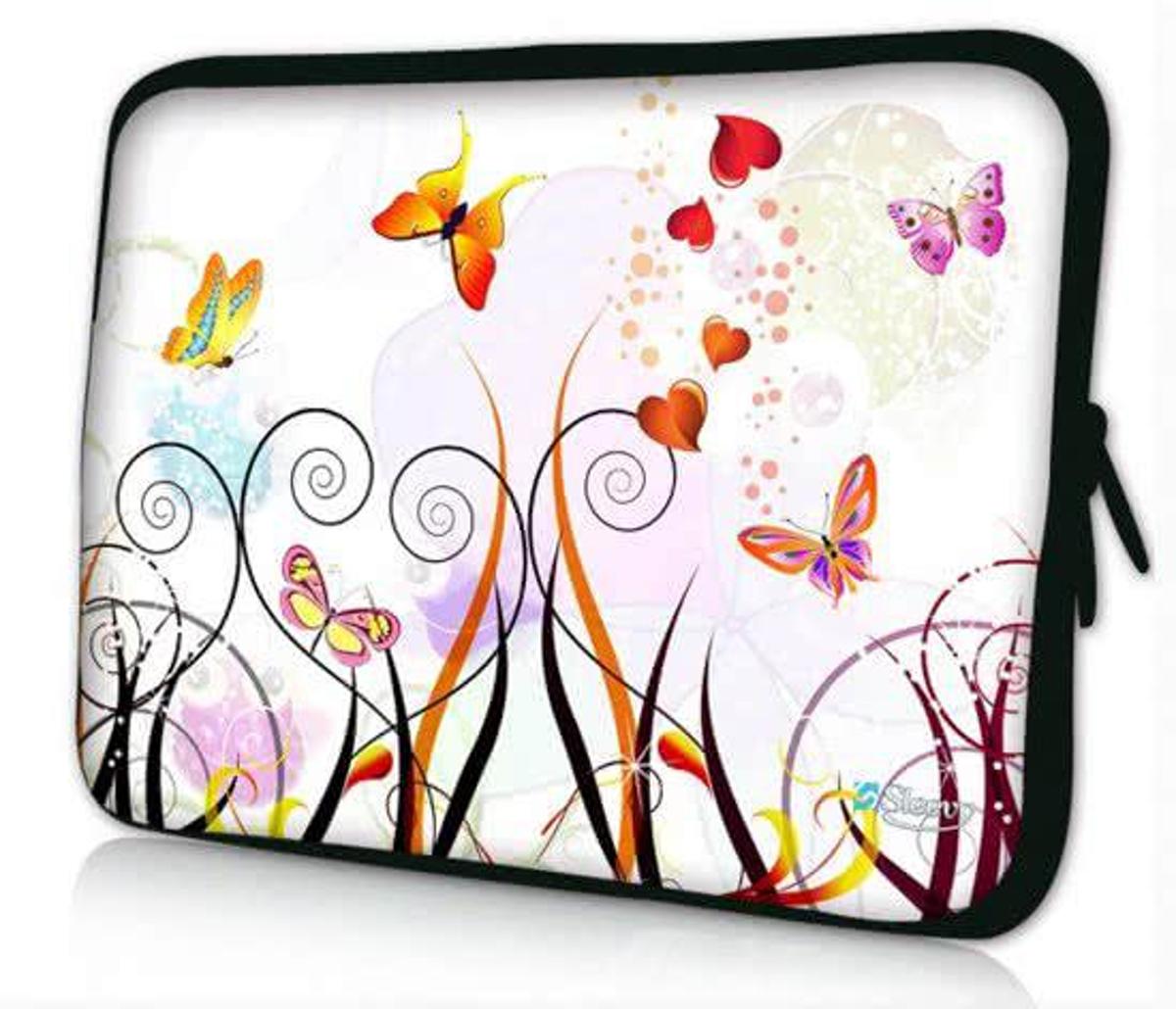 Sleevy 10 laptop/tablet hoes gekleurde vlinders - tabletsleeve - tablet sleeve - ipad sleeve