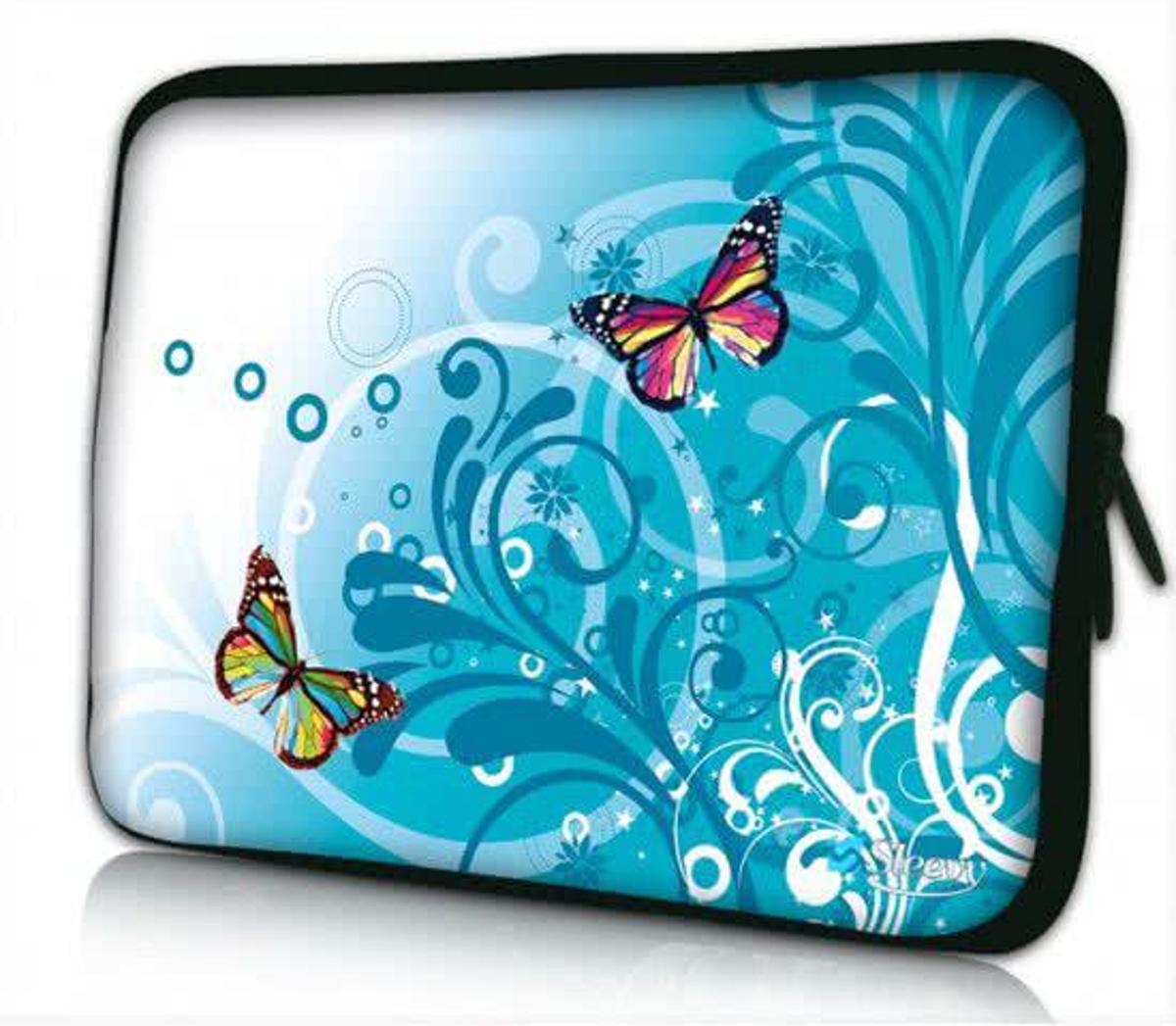 Sleevy 10 laptop/tablet hoes gekleurde vlindertjes - tabletsleeve - tablet sleeve - ipad sleeve