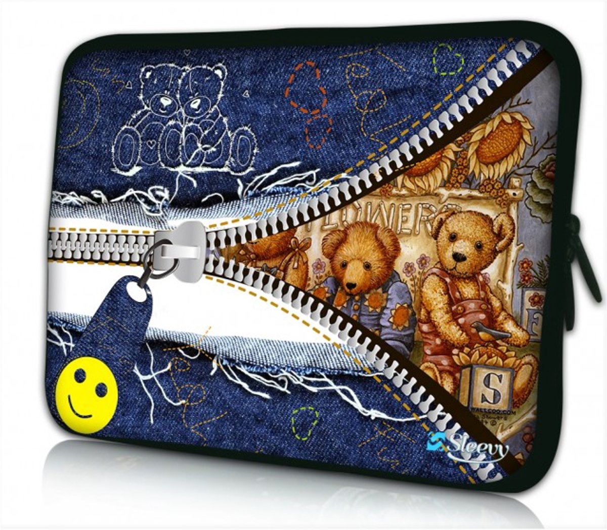 Sleevy 10 laptop/tablet hoes knuffelbeertjes - tabletsleeve - tablet sleeve - ipad sleeve