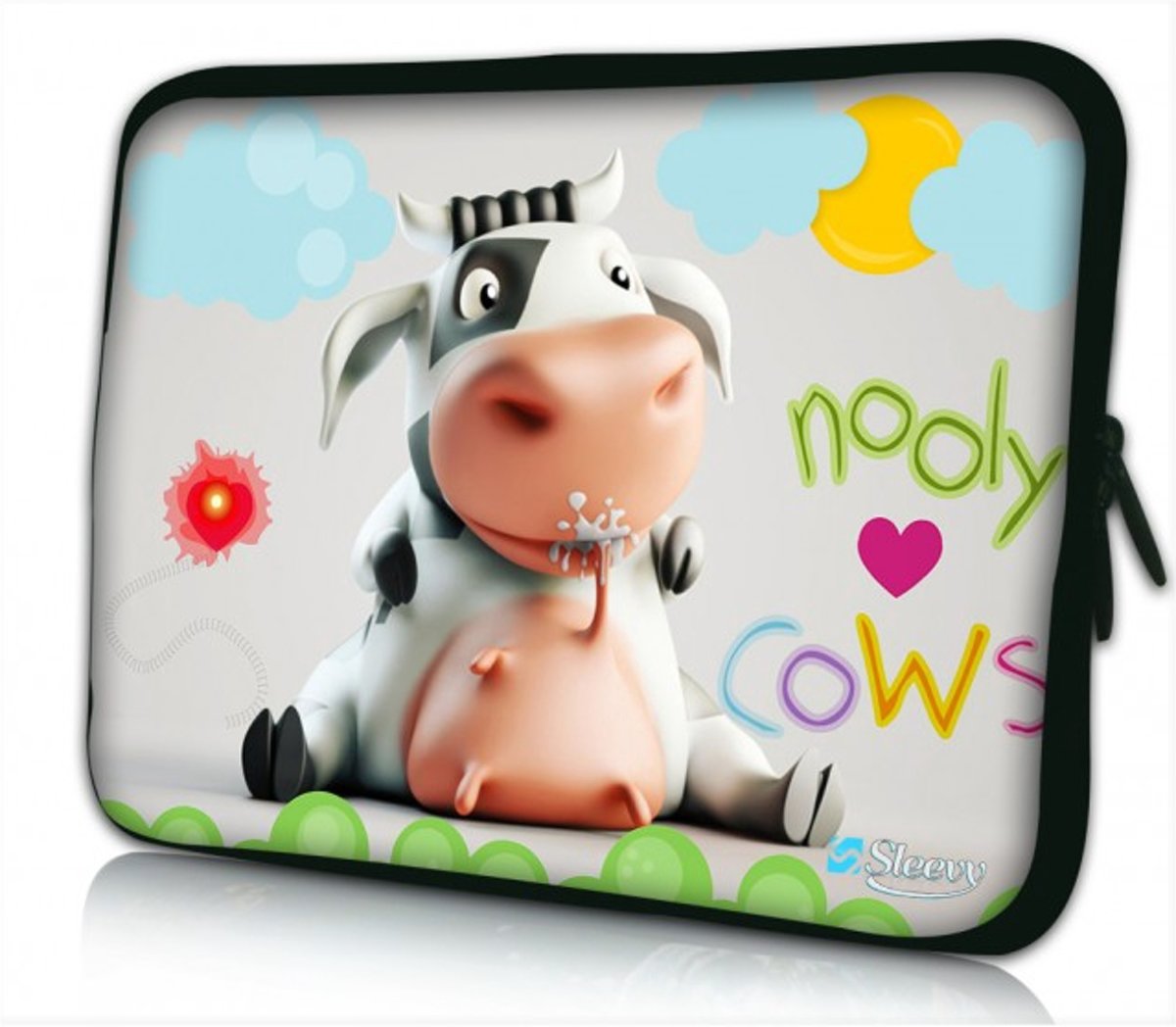 Sleevy 10 laptop/tablet hoes koe Nooly - tabletsleeve - tablet sleeve - ipad sleeve