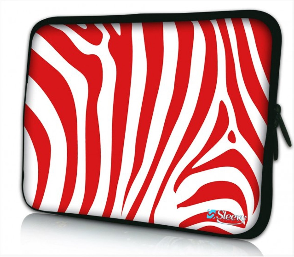 Sleevy 10 laptop/tablet hoes rode zebraprint - tabletsleeve - tablet sleeve - ipad sleeve