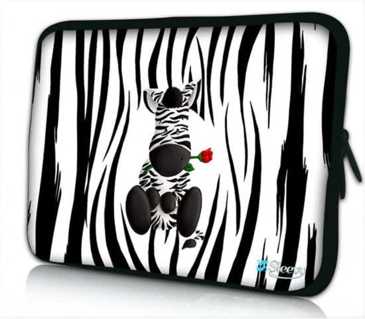 Sleevy 10 laptop/tablet hoes schattige zebra - tabletsleeve - tablet sleeve - ipad sleeve