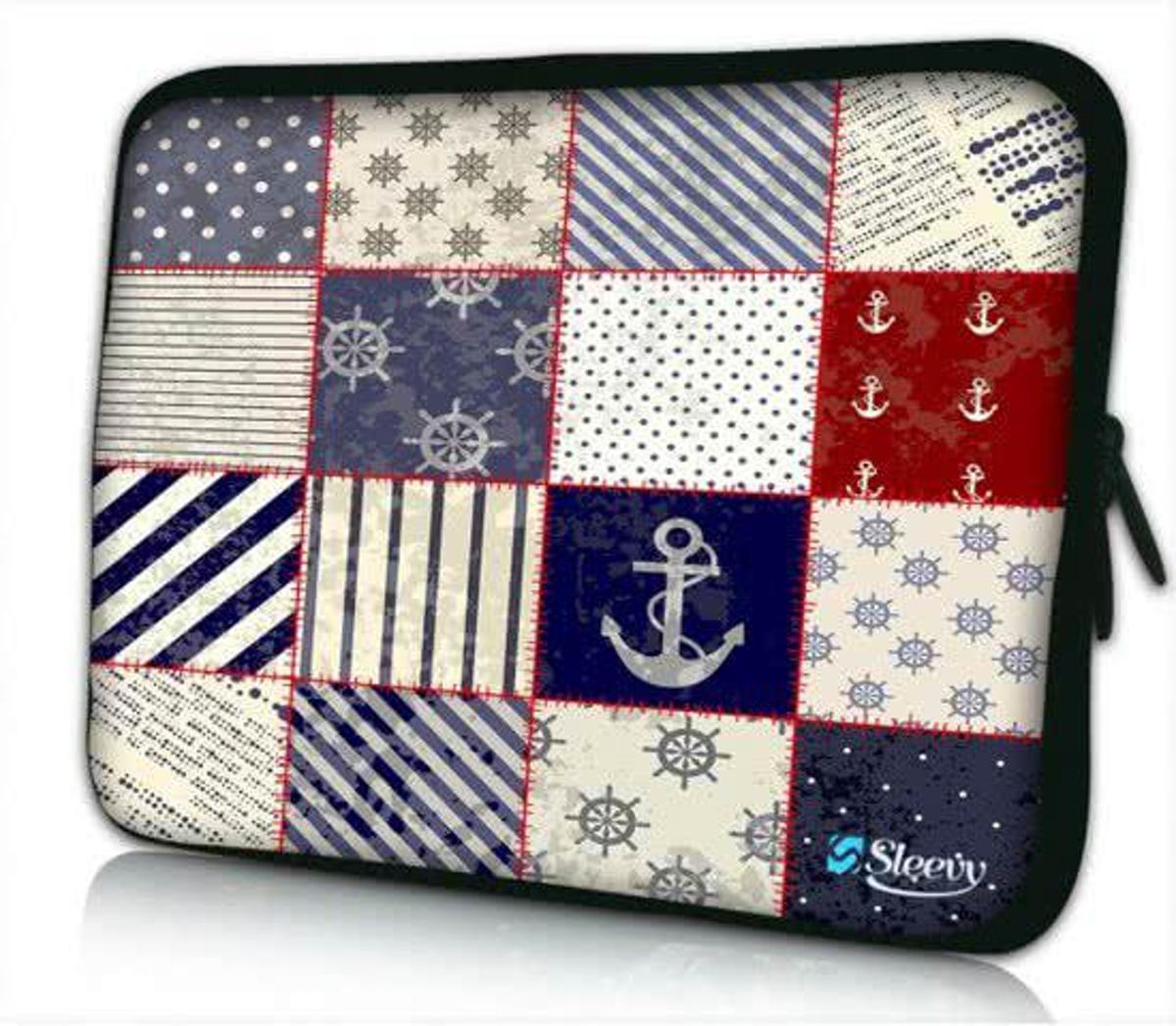 Sleevy 10 laptop/tablet hoes zeevaart patroon - tabletsleeve - tablet sleeve - ipad sleeve