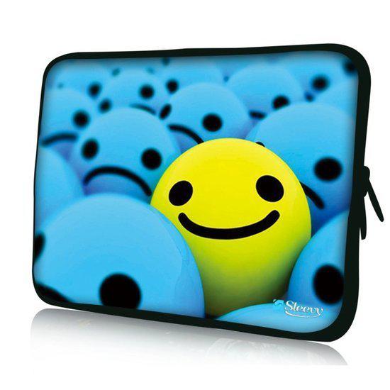 Sleevy 11,6 inch laptophoes macbookhoes gele smiley