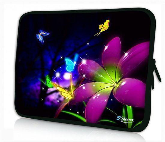 Sleevy 15,6 inch laptophoes grote bloem