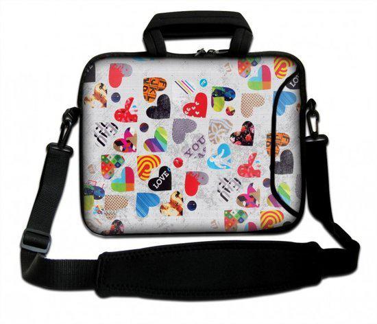 Sleevy 15.6 inch laptoptas gekleurde harten