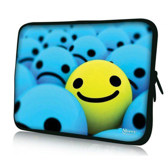 Sleevy 17,3 inch laptophoes gele smiley