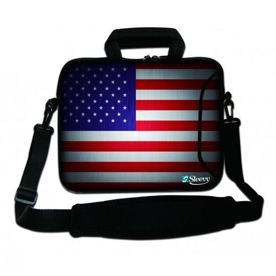 Sleevy 17,3 inch laptoptas USA vlag