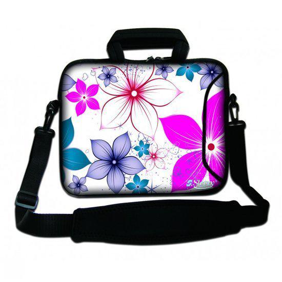 Sleevy 17,3 inch laptoptas fleurige bloemen