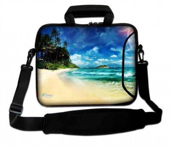 Sleevy 17.3 inch laptoptas tropisch eiland