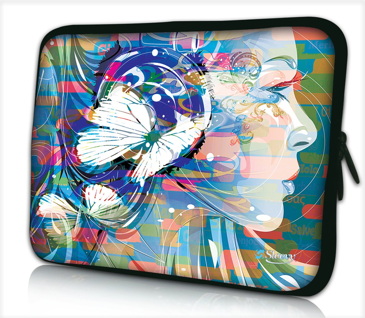 Tablet hoes / laptophoes 10,1 inch artistiek vrouwengezicht - Sleevy - Laptop sleeve - Macbook hoes - beschermhoes - tabletsleeve - tablet sleeve - ipad sleeve