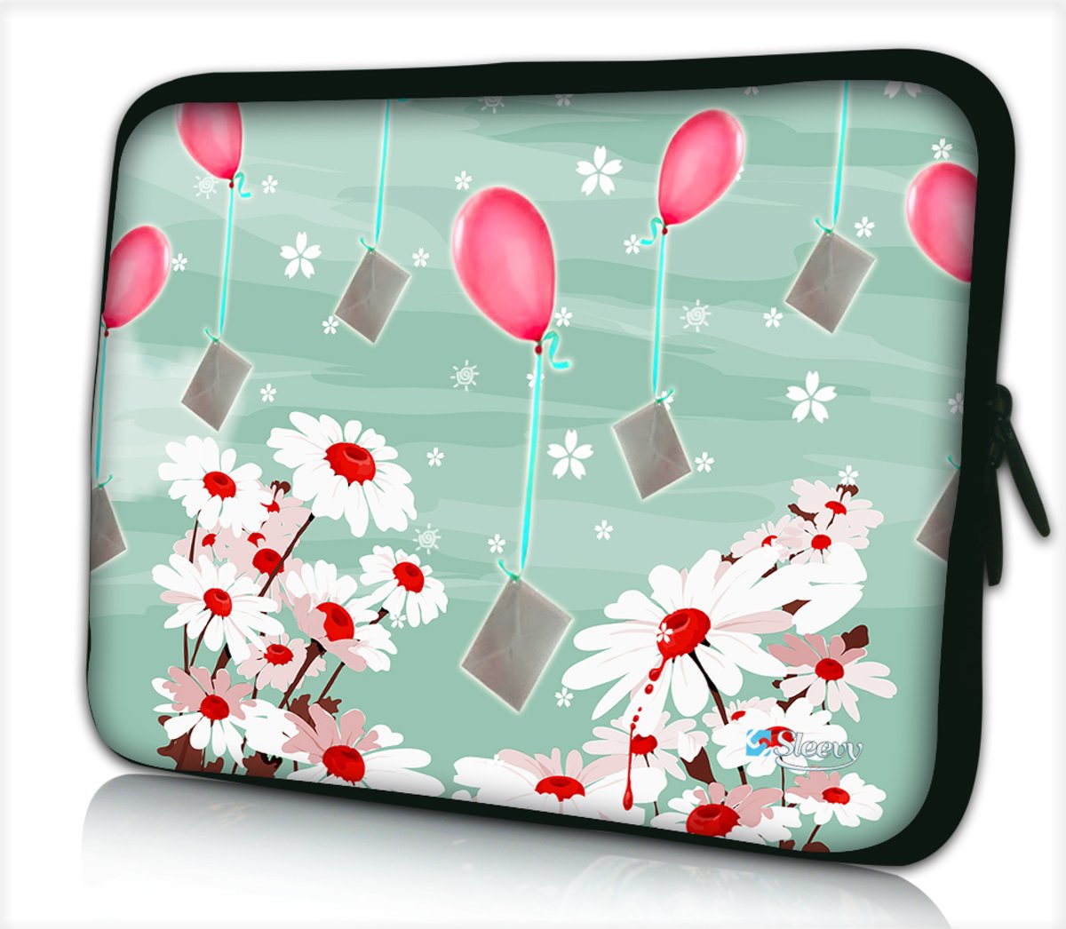 Tablet hoes / laptophoes 10,1 inch bloemen en ballonnen- Sleevy - Laptop sleeve - Macbook hoes - beschermhoes - tabletsleeve - tablet sleeve - ipad sleeve