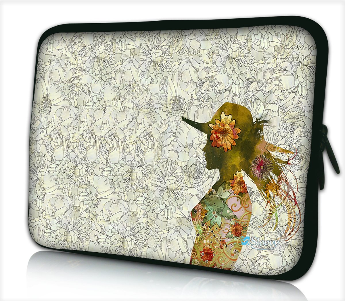 Tablet hoes / laptophoes 10,1 inch bloemen vrouw artistiek- Sleevy - Laptop sleeve - Macbook hoes - beschermhoes - tabletsleeve - tablet sleeve - ipad sleeve