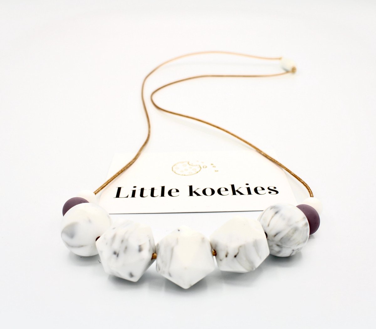 Little koekies - Mama voedingsketting - marmer - bijtketting - mama ketting - kraamcadeau - geboortekado - mama