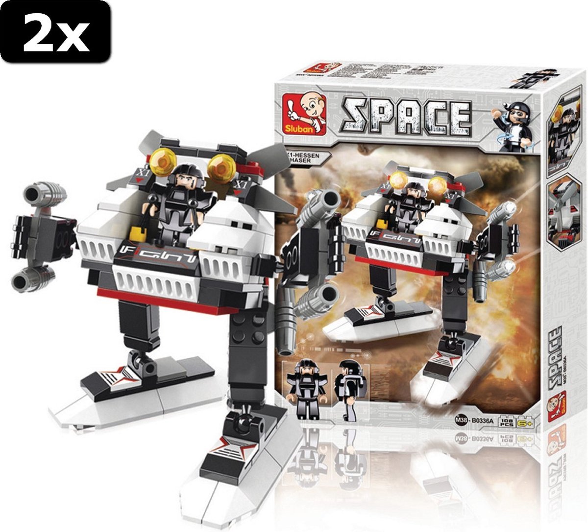 2x Sluban M38-B0336 3in1 Space Robot Assorti