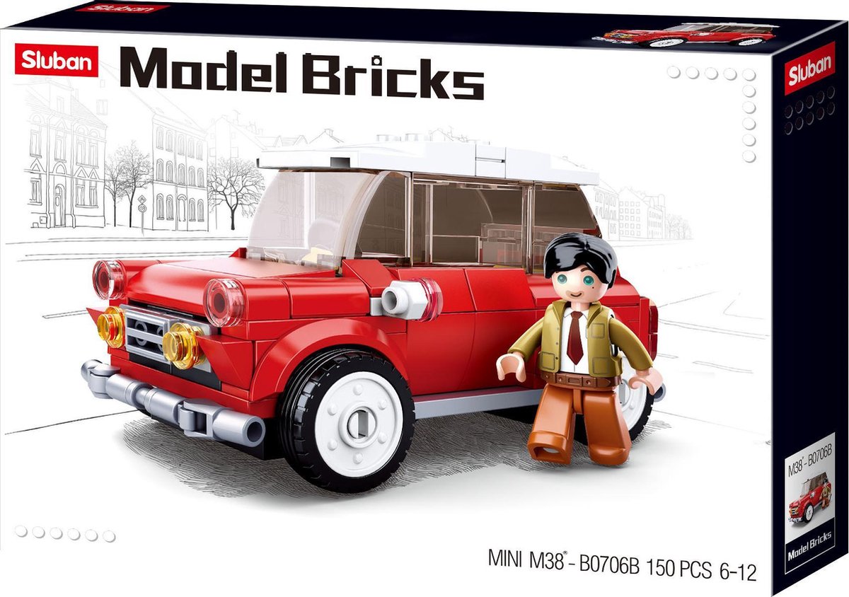 Sluban Auto Model Bricks Junior 26 X 19 Cm Rood 151-delig