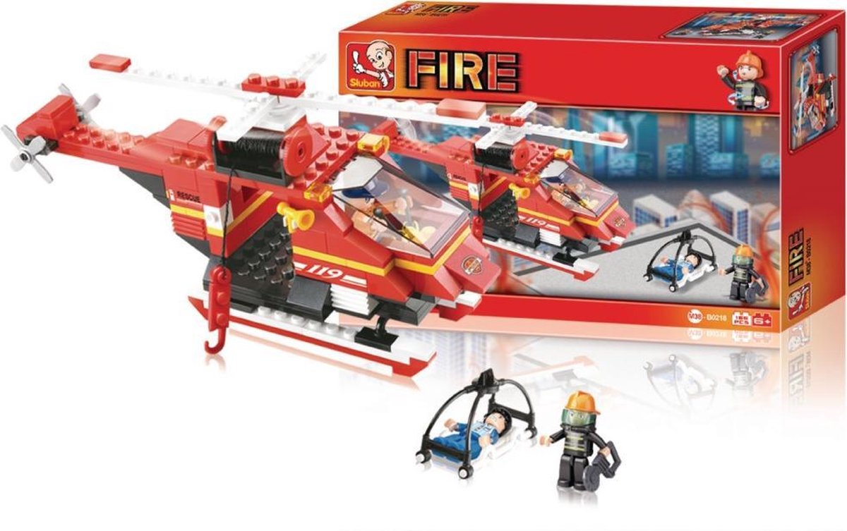 Sluban Fire Alarm M38-B0218 Brandweer Helikopter 155-delig