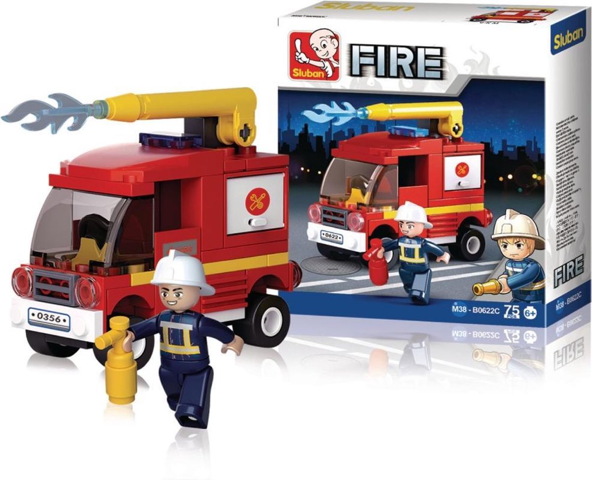 Sluban M38-B0622C Fire Serie Spuitwagen 76-delig