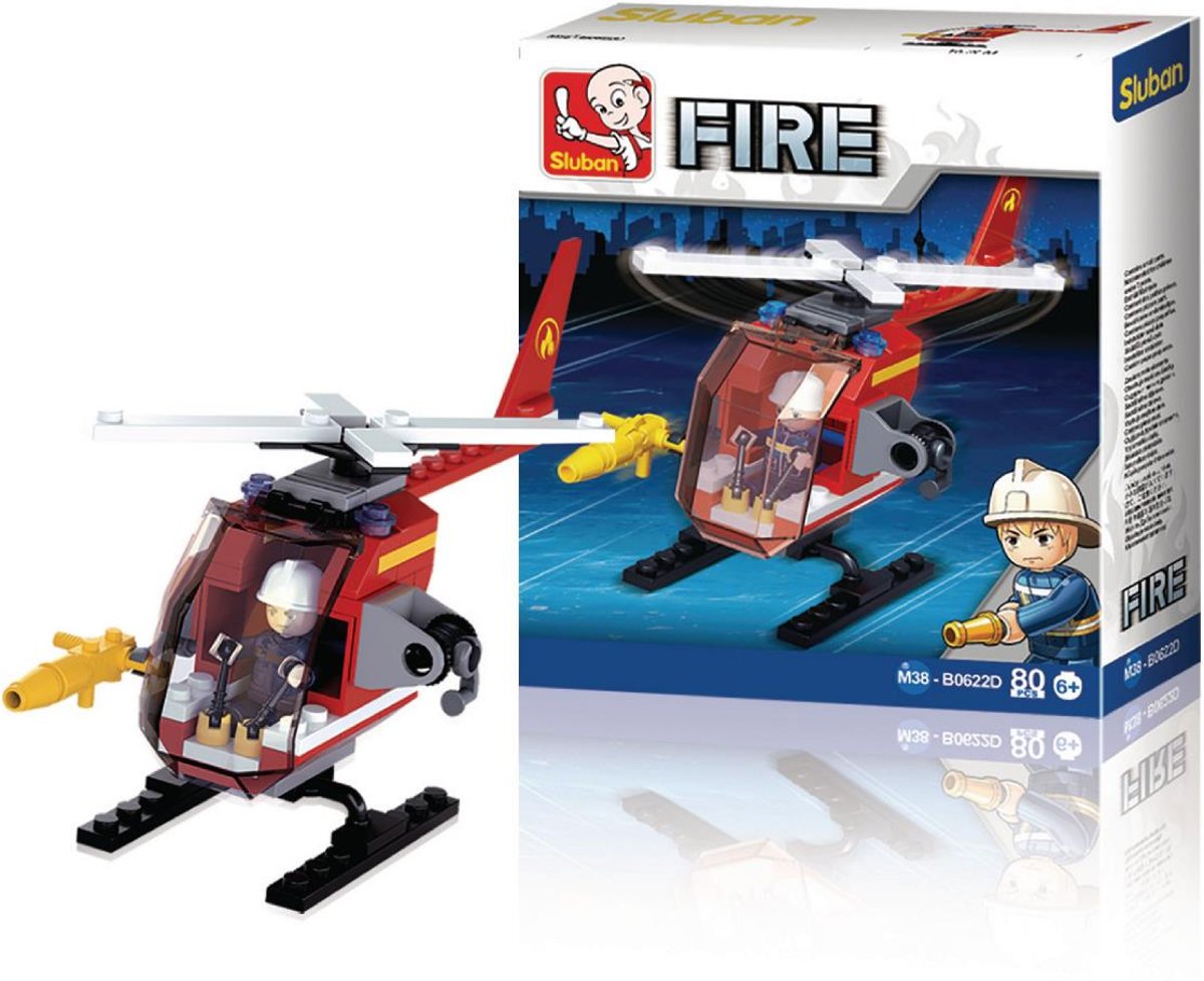 Sluban M38-B0622D Bouwstenen Fire Serie Helikopter