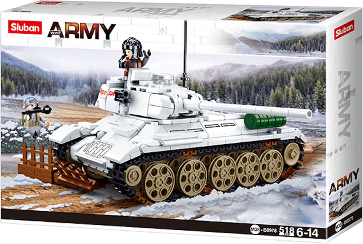   M38-B0978 - Winter Tank Russisch - 518 onderdelen - Lego Compatibel - Bouwdoos