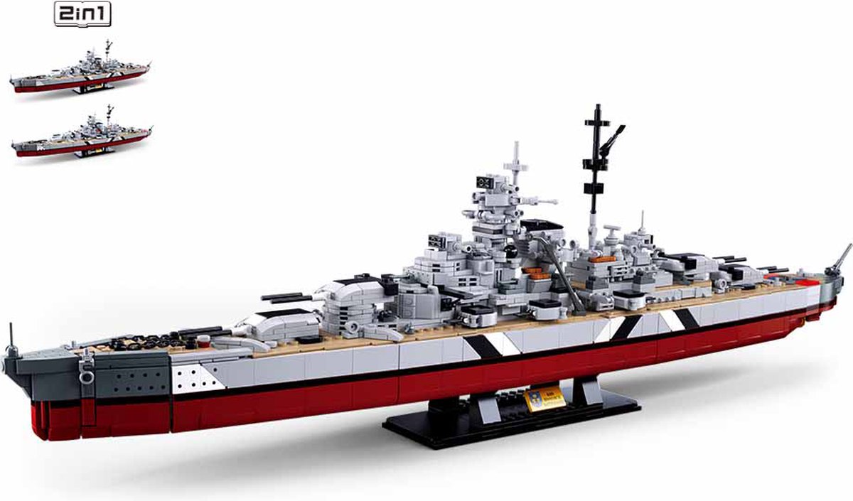 Sluban M38-B1102 - KMS Bismarck - Model Bricks - 1849 onderdelen - bouwdoos