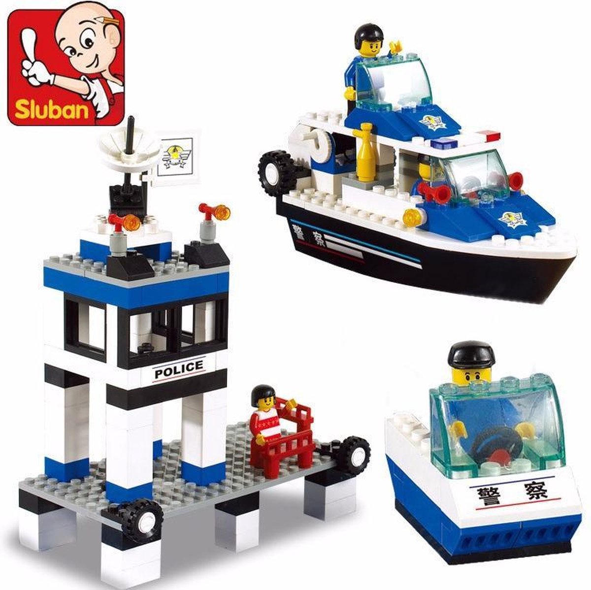 Sluban M38-B1200 City Police super power Wrecking Crew Water politie