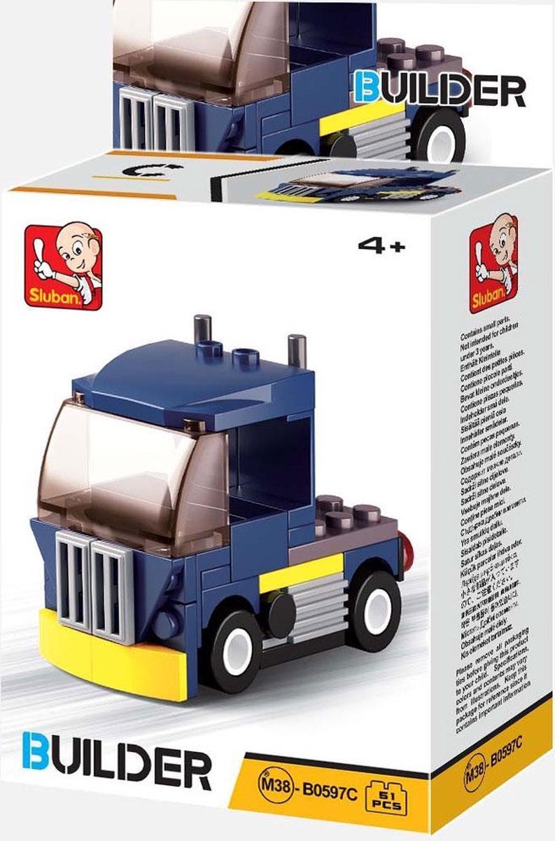   builder Voertuigen -Blauwe truckC (1 stuk) assorti