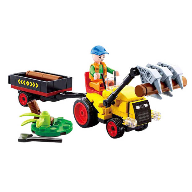   traktor Town met boomstammen junior 19 cm 110-delig