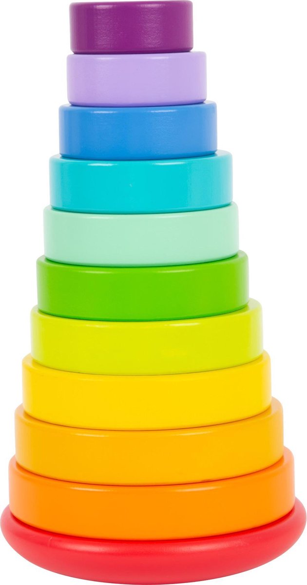 Houten Stapeltoren Regenboog - 24 cm