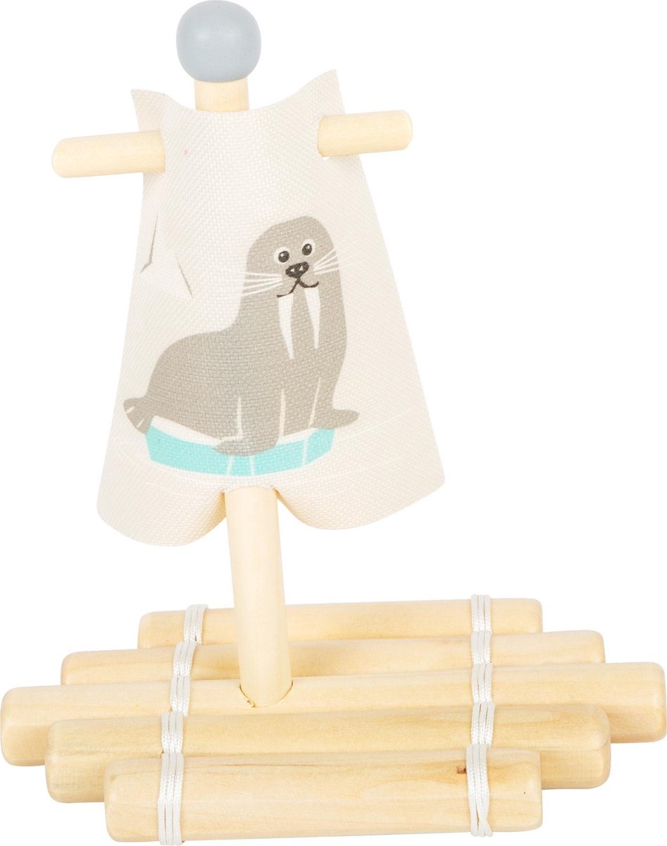 Small Foot   Vlot Walrus Junior 20 Cm Hout/textiel