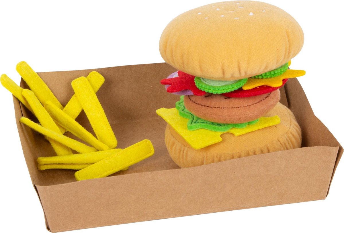 Small Foot Hamburgerset Met Friet Junior 10 Cm Vilt 10-delig