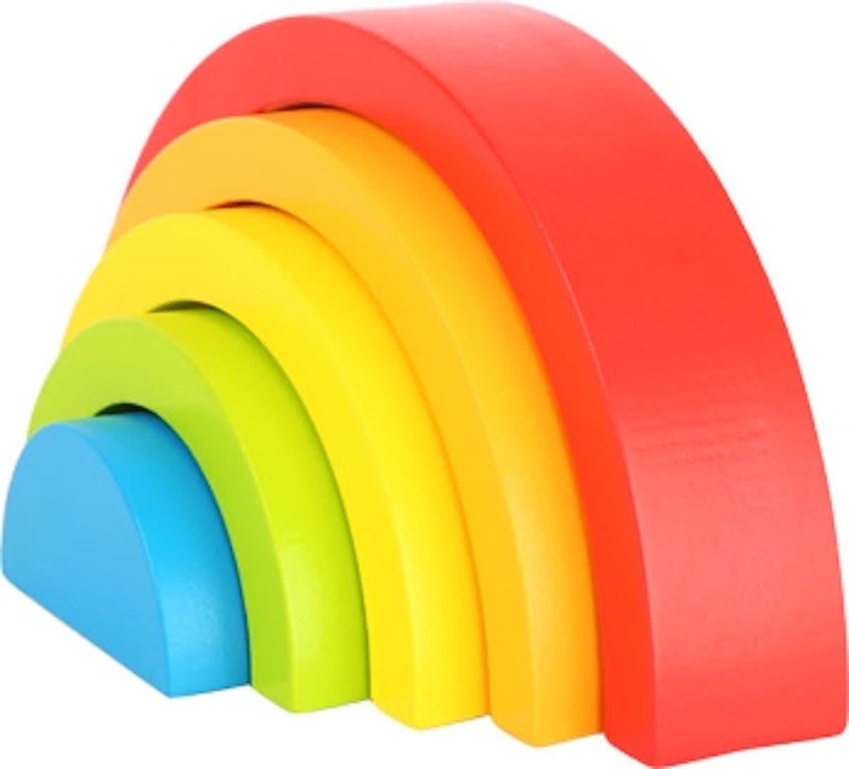 Small Foot Houten   Regenboog 16 Cm Hout 5-delig